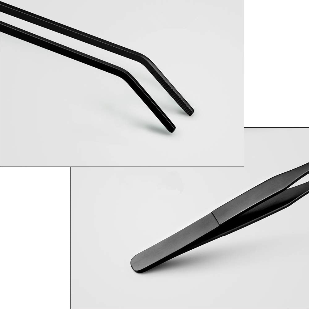 EvaGO Curved Aquarium Tweezers – 15-Inch Stainless Steel Feeding Tongs
