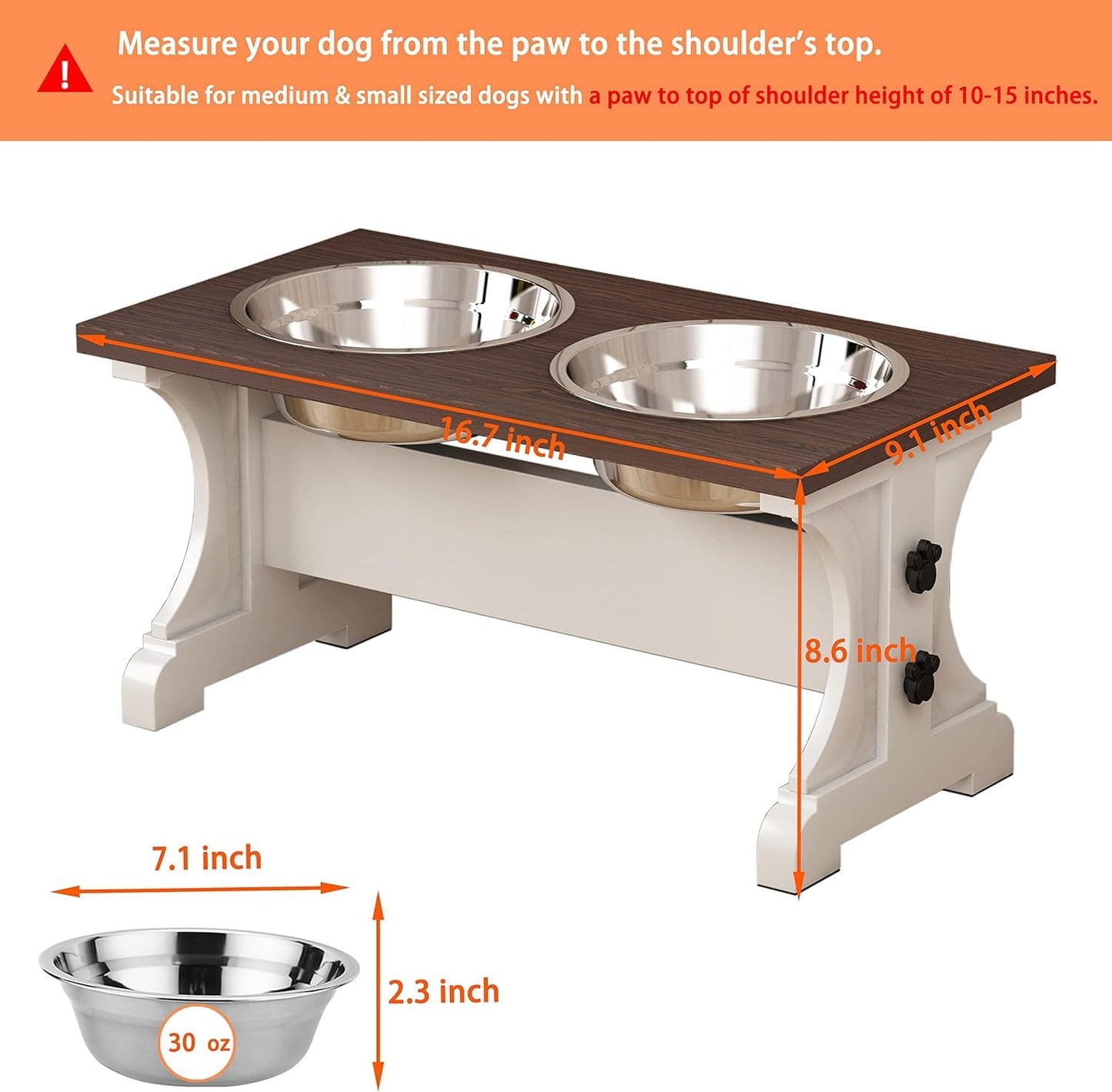 Piskyet Modern Farmhouse Elevated Dog Bowl Stand β Stylish & Functional