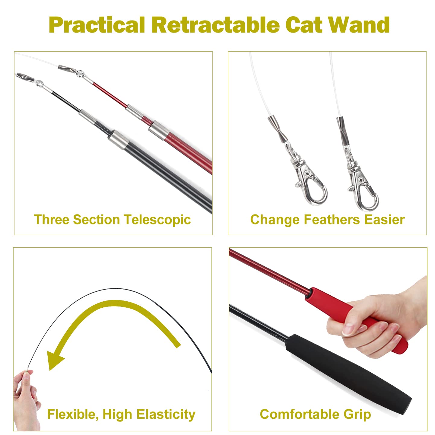 MeoHui Interactive Cat Wand Toy – Endless Fun for Cats