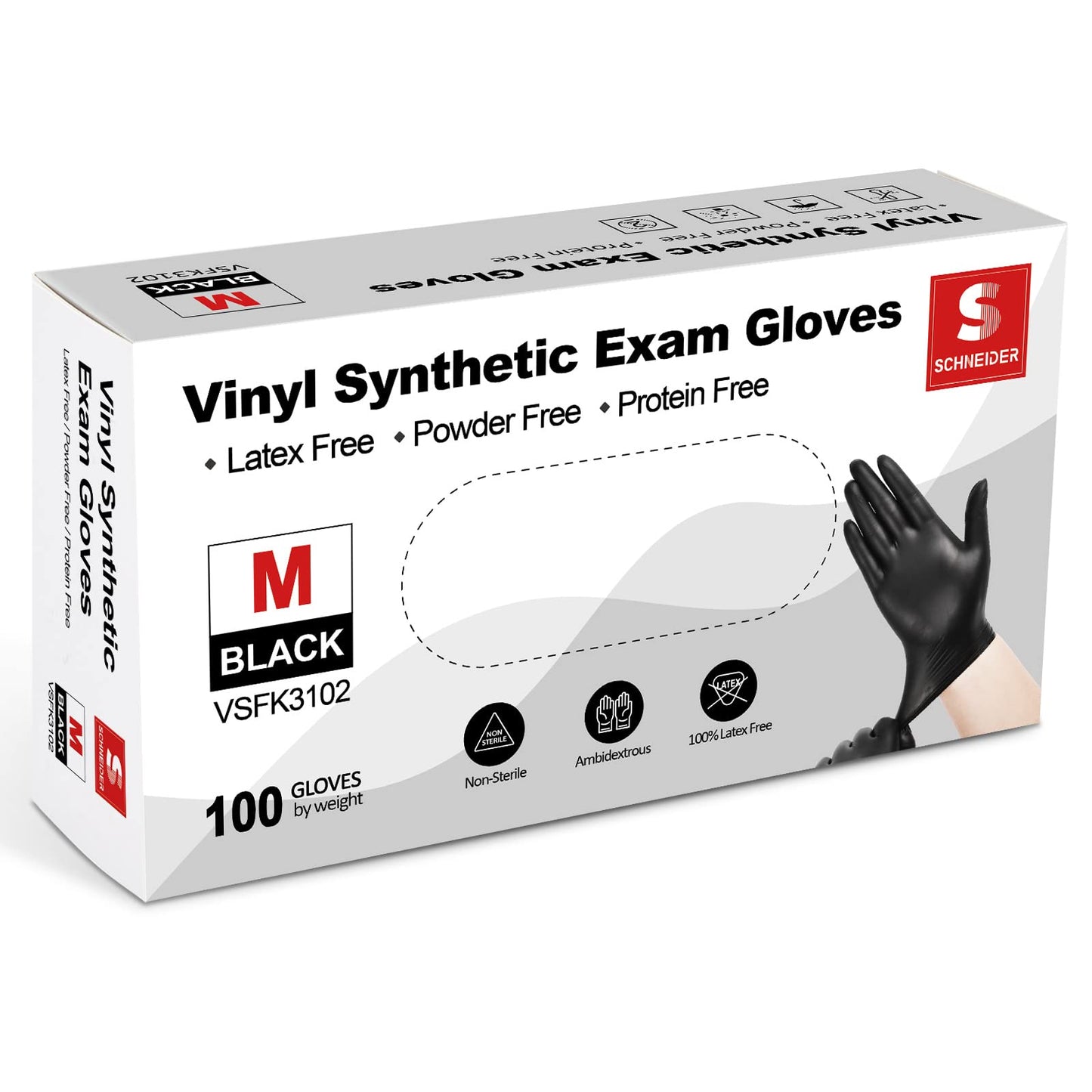 Schneider Black Disposable Vinyl Gloves β Perfect for Meal Prep & Pet Care
