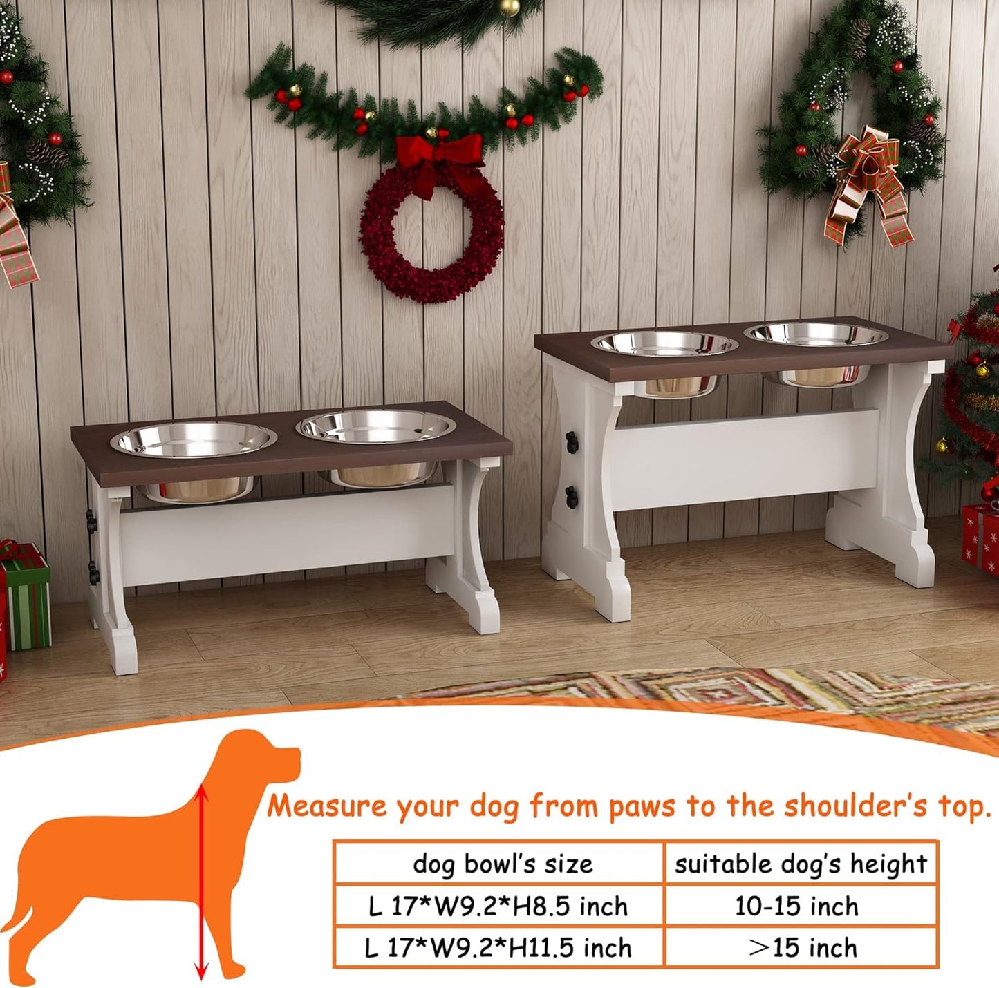 Piskyet Modern Farmhouse Elevated Dog Bowl Stand β Stylish & Functional