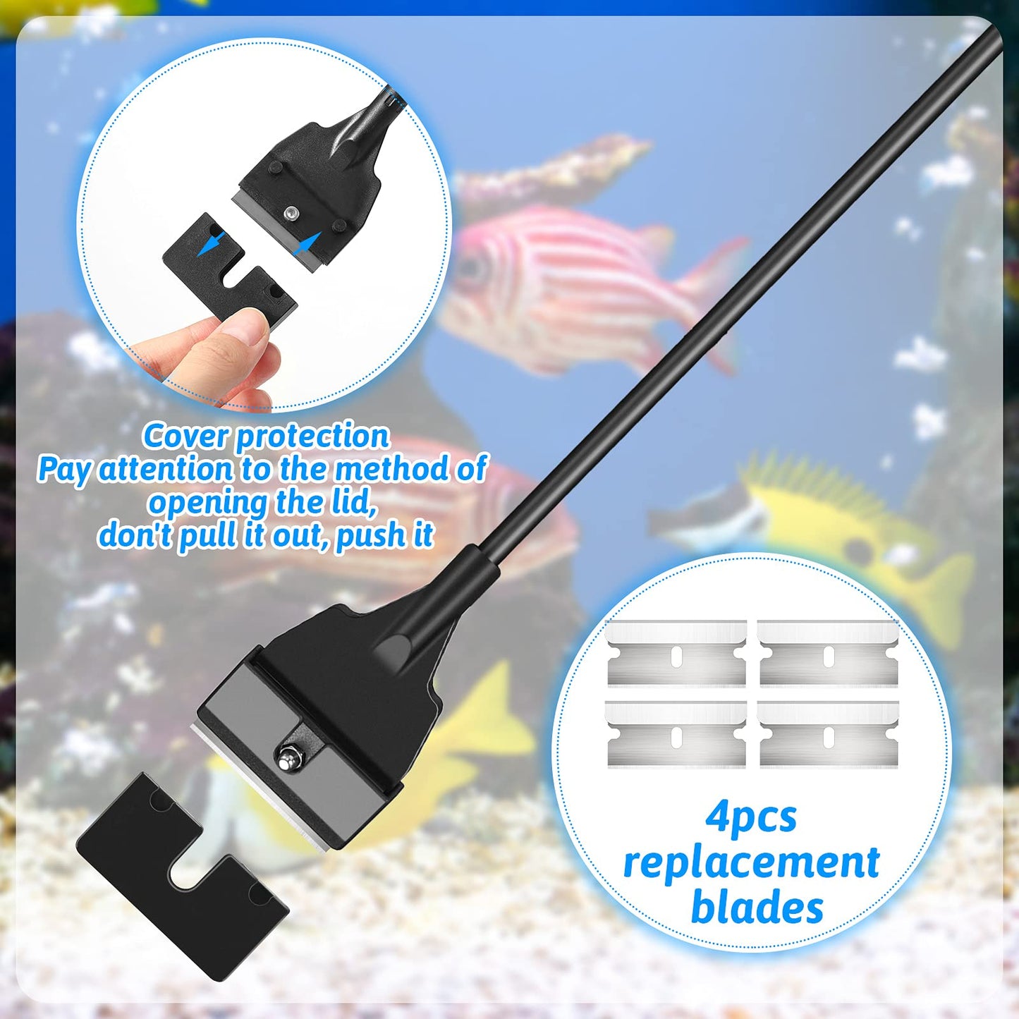 Aquarium Scraper with Extendable Handle β Clean Tanks with Ease
