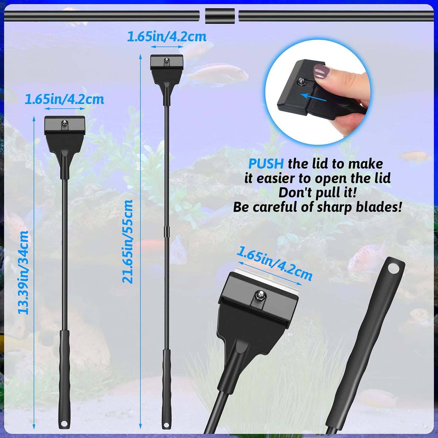 Aquarium Scraper with Extendable Handle β Clean Tanks with Ease