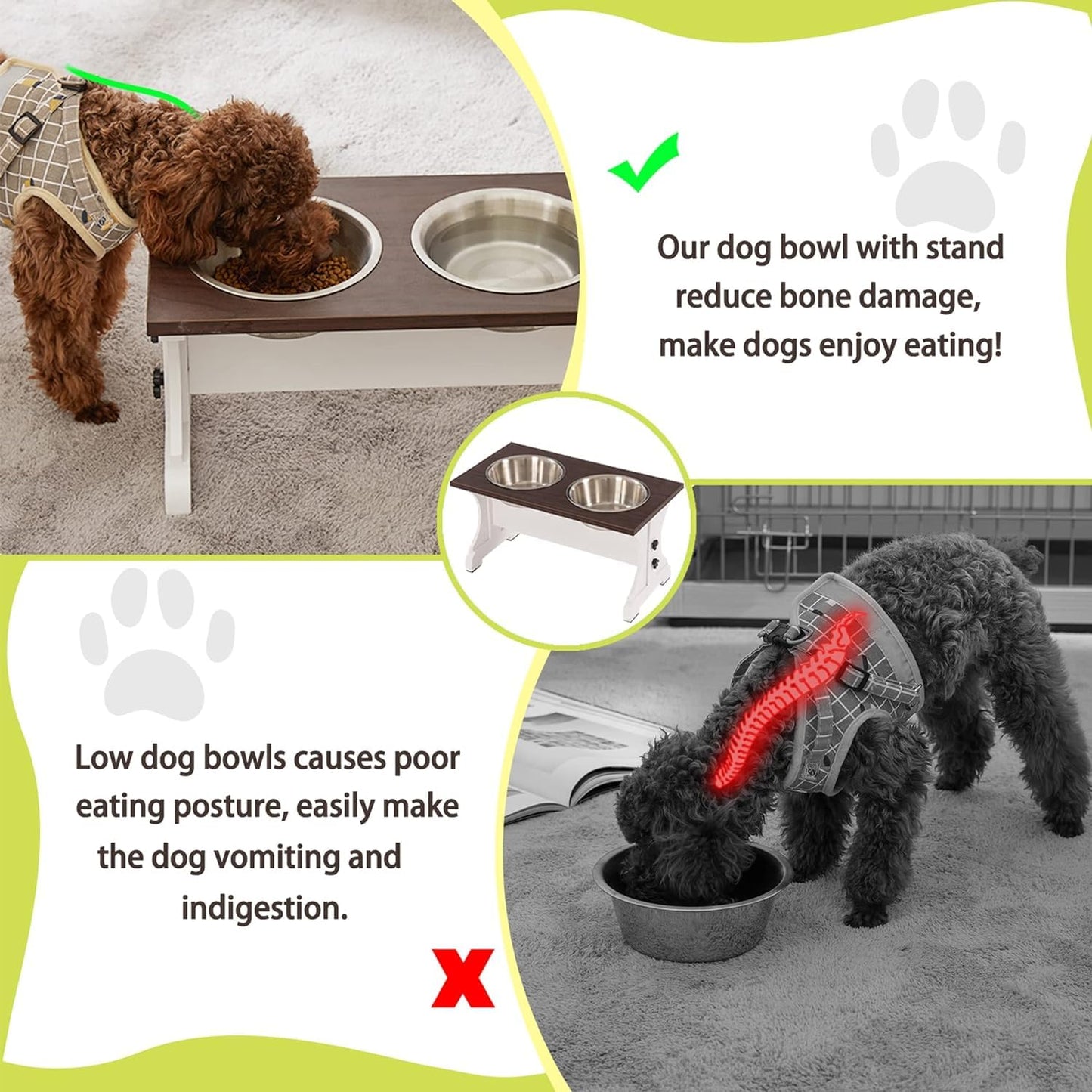Piskyet Modern Farmhouse Elevated Dog Bowl Stand β Stylish & Functional
