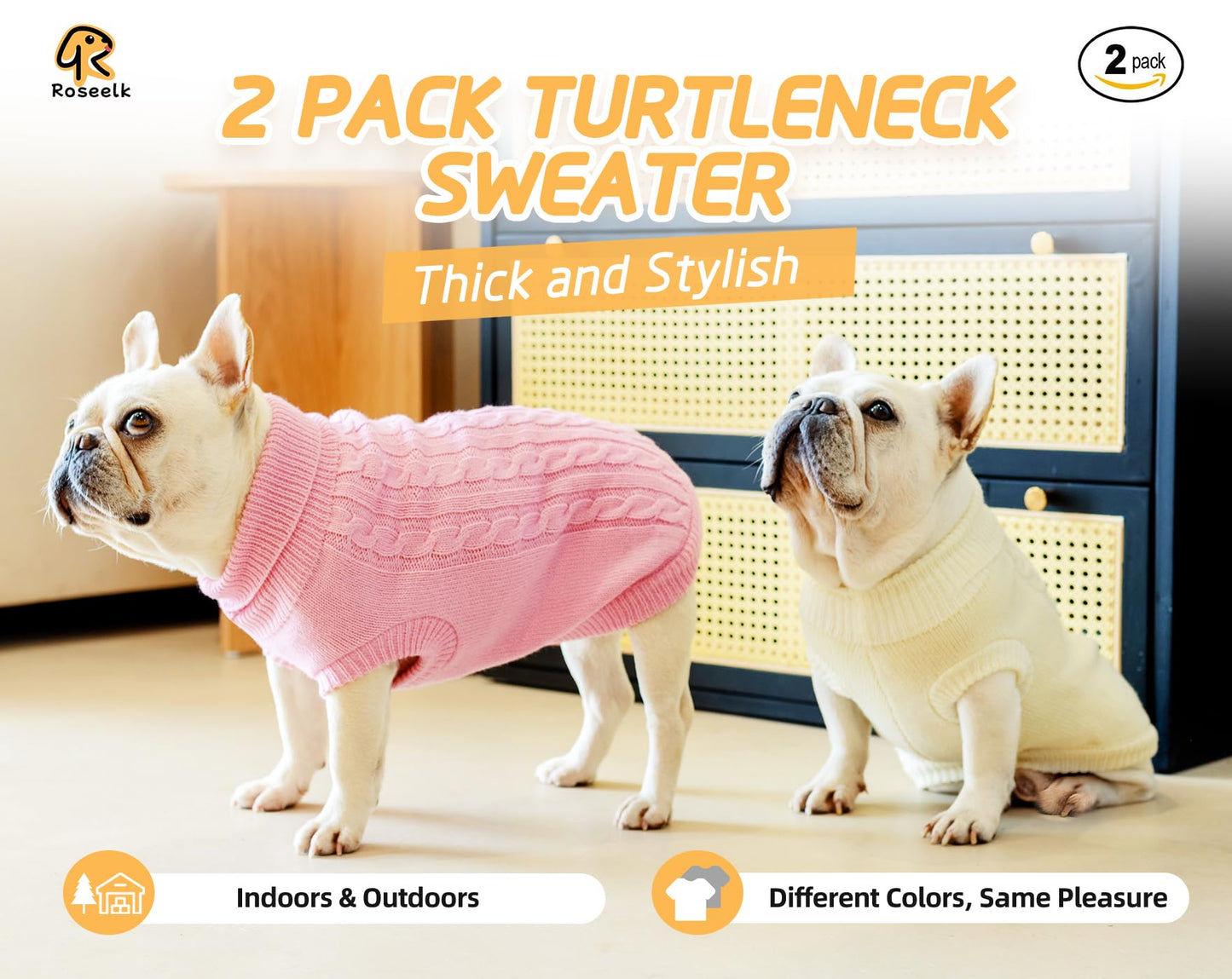 Roseelk Dog Thermal Knit Coat – Warmth & Comfort for Winter