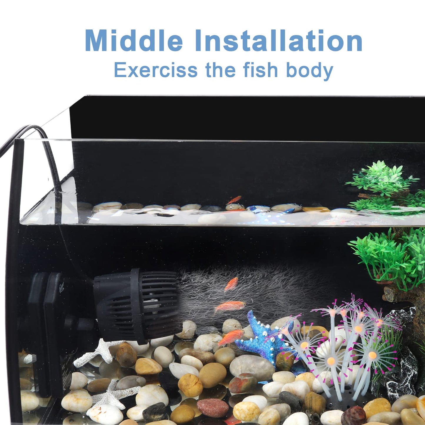 Hygger 360° Aquarium Wave Maker Pump - Quiet, Powerful Water Circulation