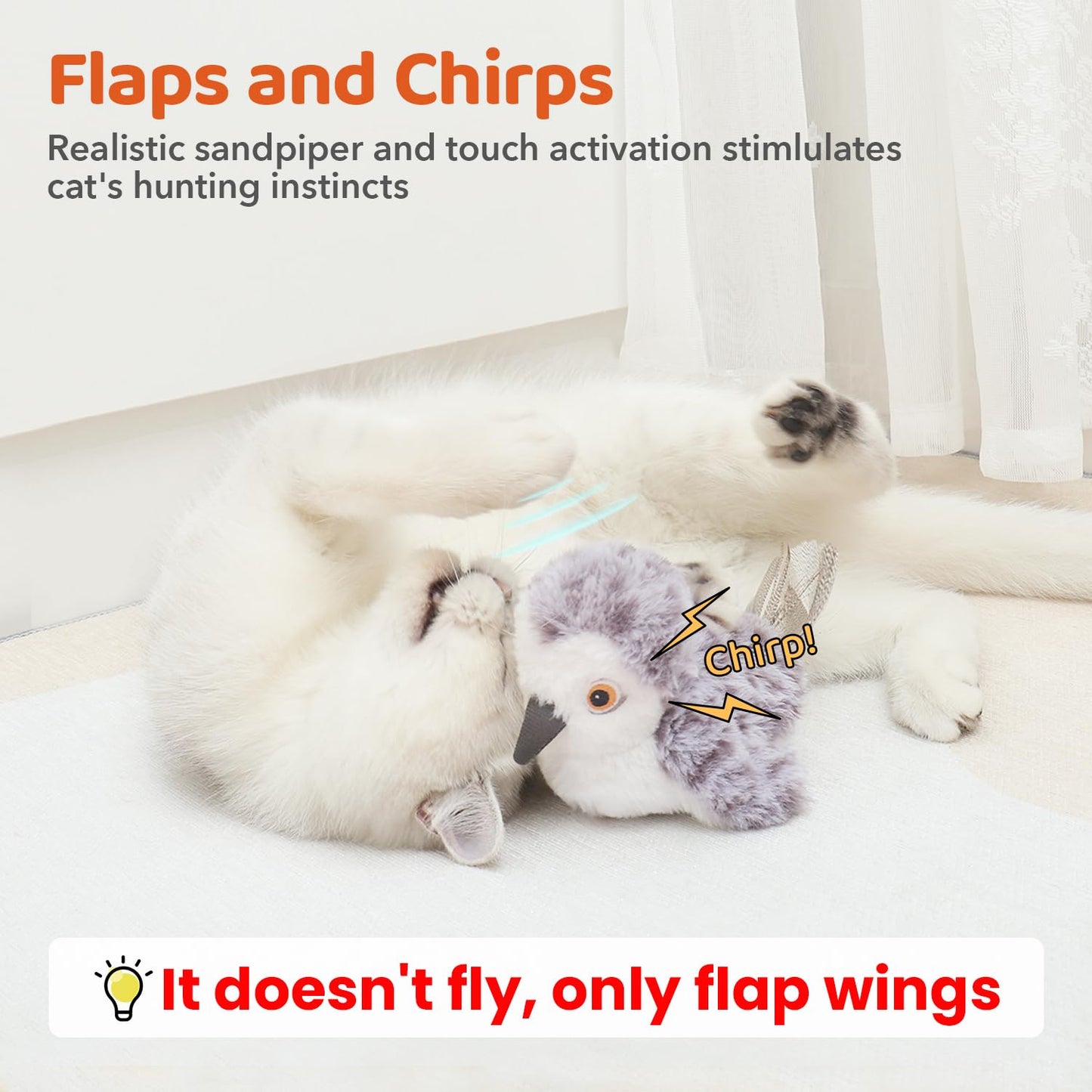 Potaroma Chirping Sandpiper Cat Toy – Interactive Fun for Your Feline