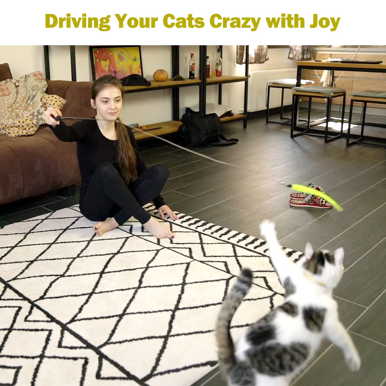 MeoHui Interactive Cat Wand Toy – Endless Fun for Cats