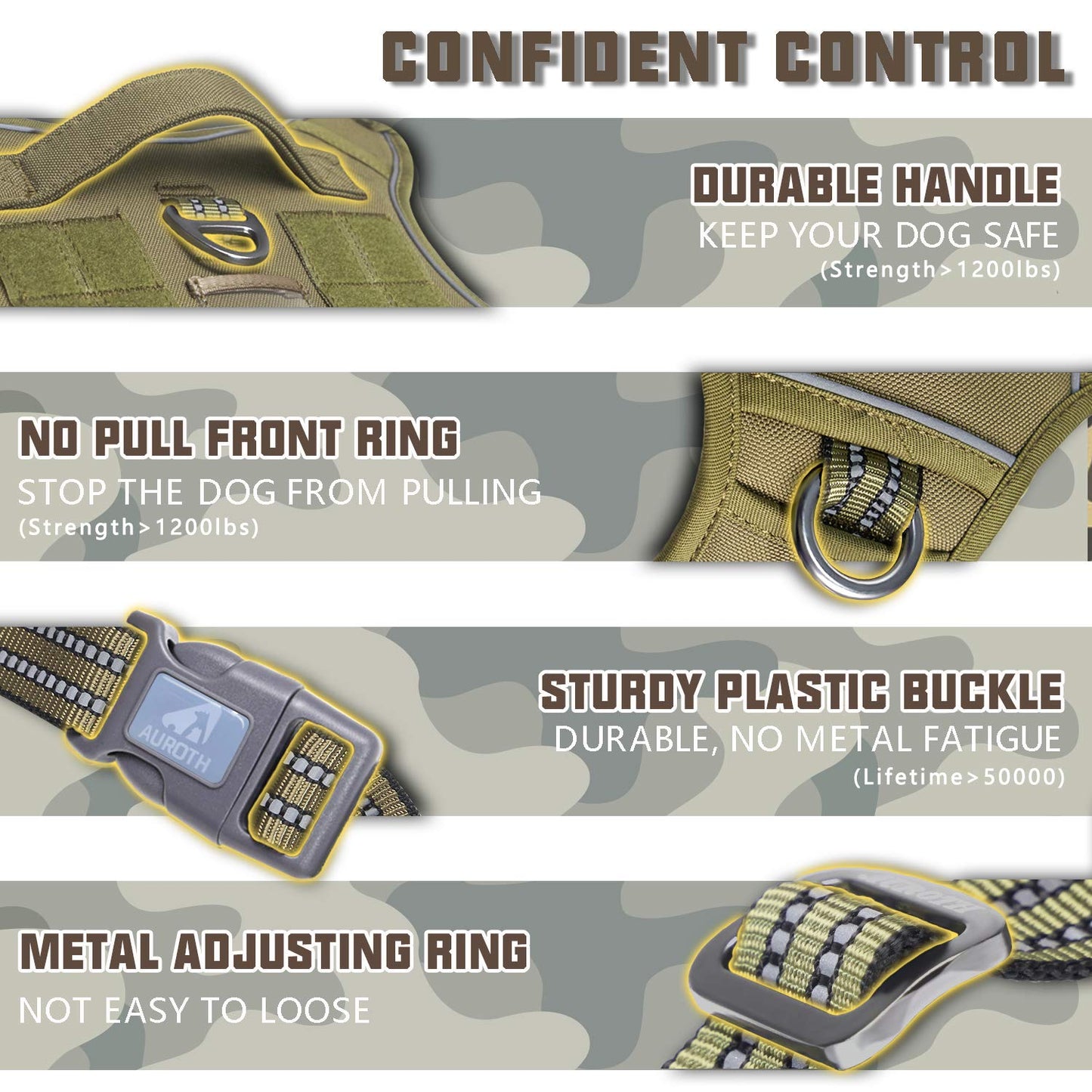 AUROTH Tactical No-Pull Dog Harness β Adjustable & Heavy-Duty