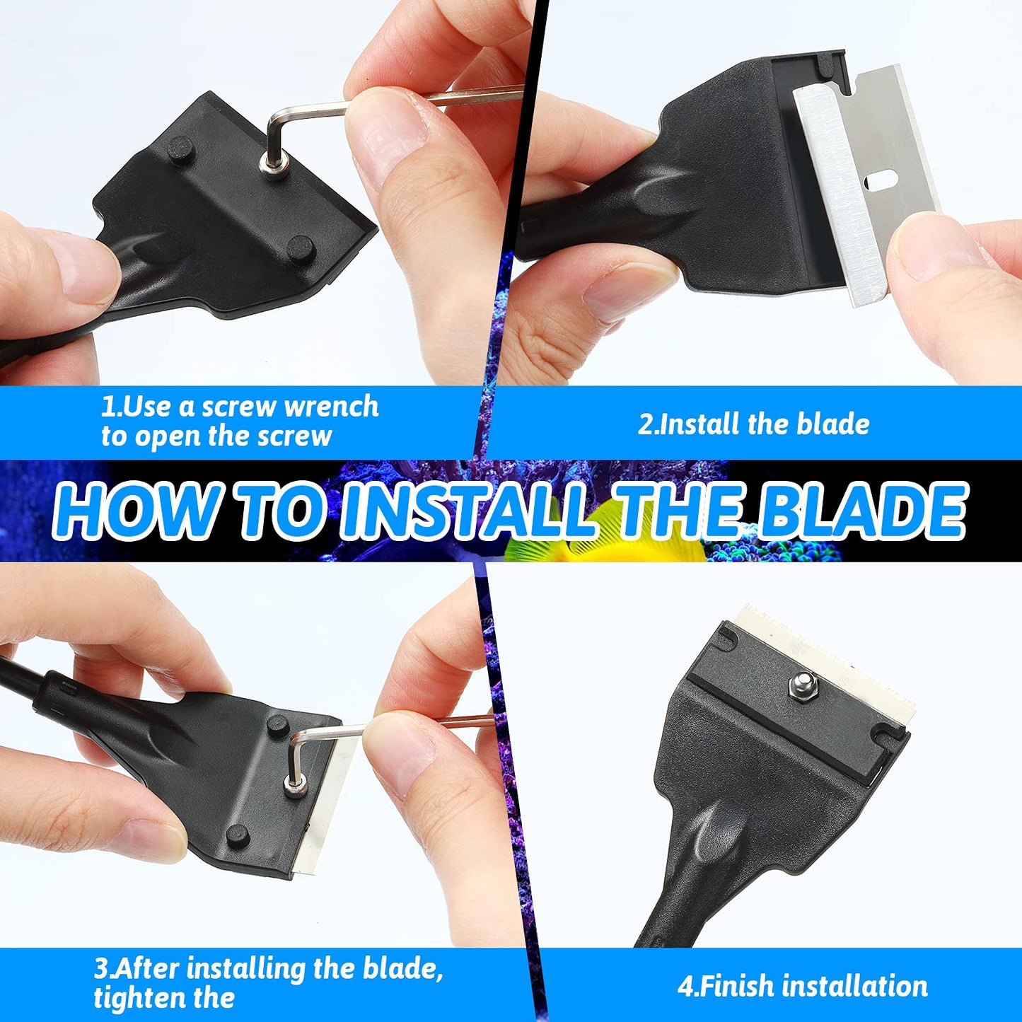 Aquarium Scraper with Extendable Handle β Clean Tanks with Ease