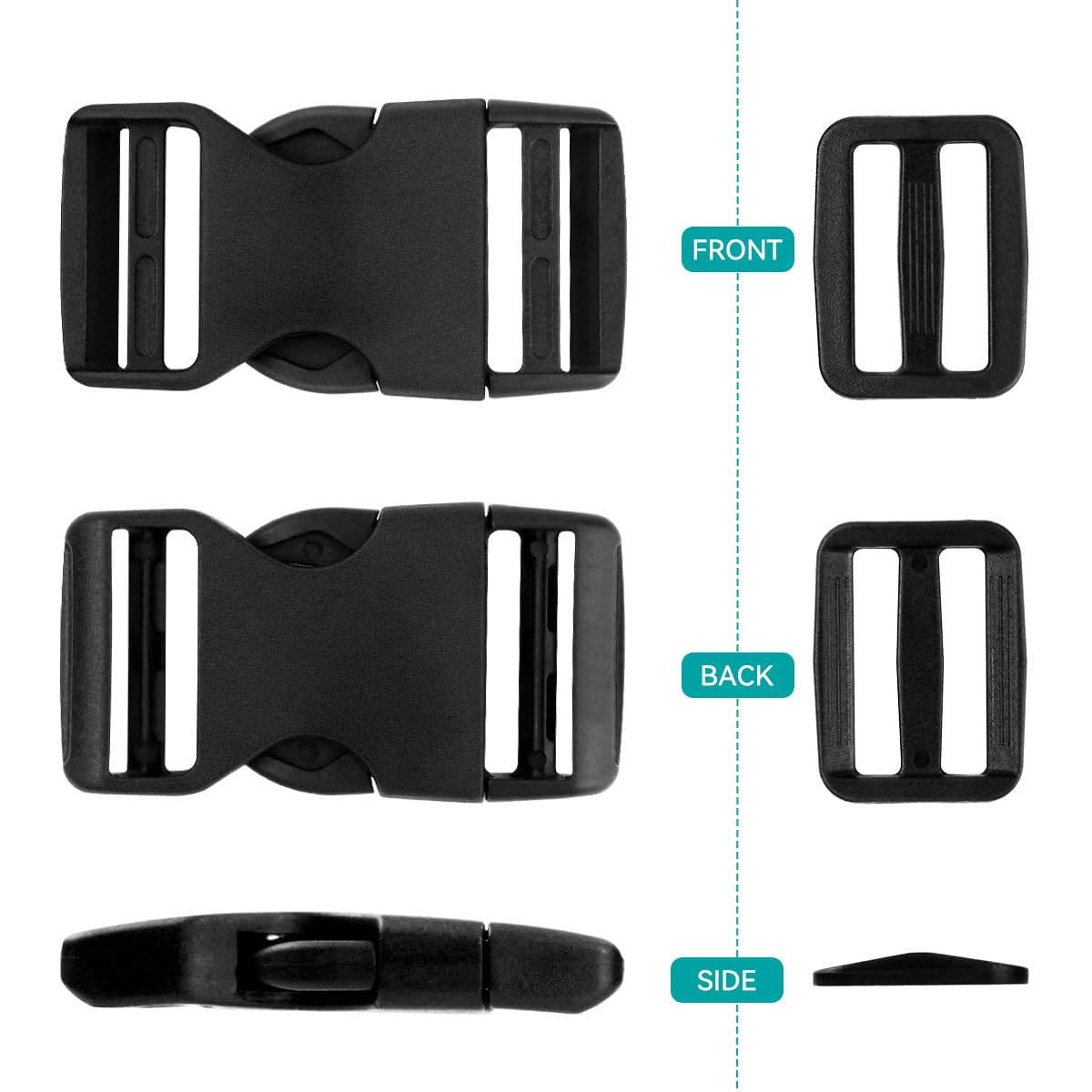 Premium 1-Inch Plastic Buckles – Durable DIY & Outdoor Gear Accessories