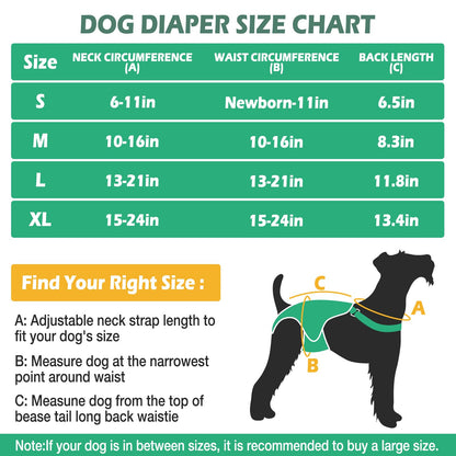 🐾 3-Pack Washable Dog Diaper Onesie – Adjustable, Super Absorbent & Leakproof Female Dog Sanitary Pantie