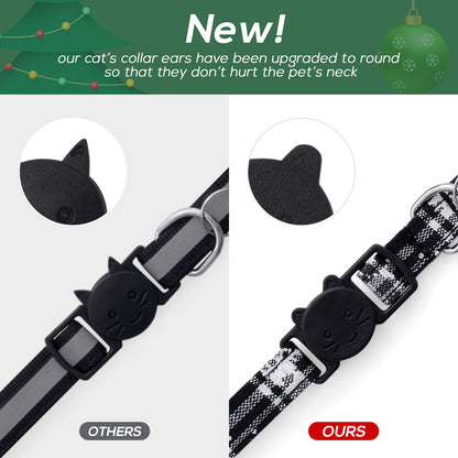 LLHK Christmas Cat Bow Tie Collar with Bell – Festive and Safe for Cats & Small Dogs
