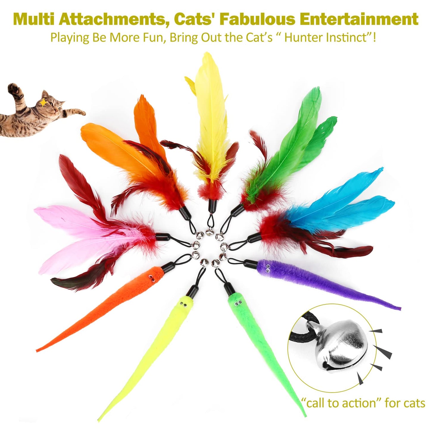 MeoHui Interactive Cat Wand Toy – Endless Fun for Cats