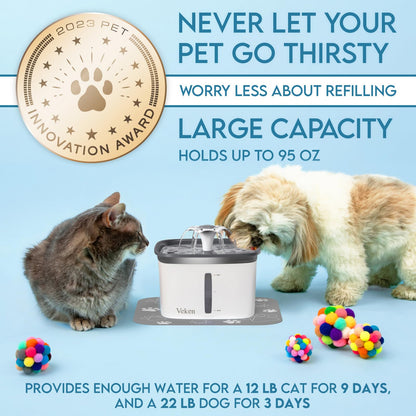 Veken Pet Fountain – Award-Winning Hydration Solution for Pets