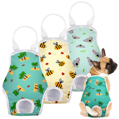🐾 3-Pack Washable Dog Diaper Onesie – Adjustable, Super Absorbent & Leakproof Female Dog Sanitary Pantie