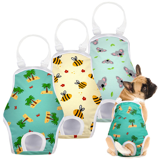 🐾 3-Pack Washable Dog Diaper Onesie – Adjustable, Super Absorbent & Leakproof Female Dog Sanitary Pantie