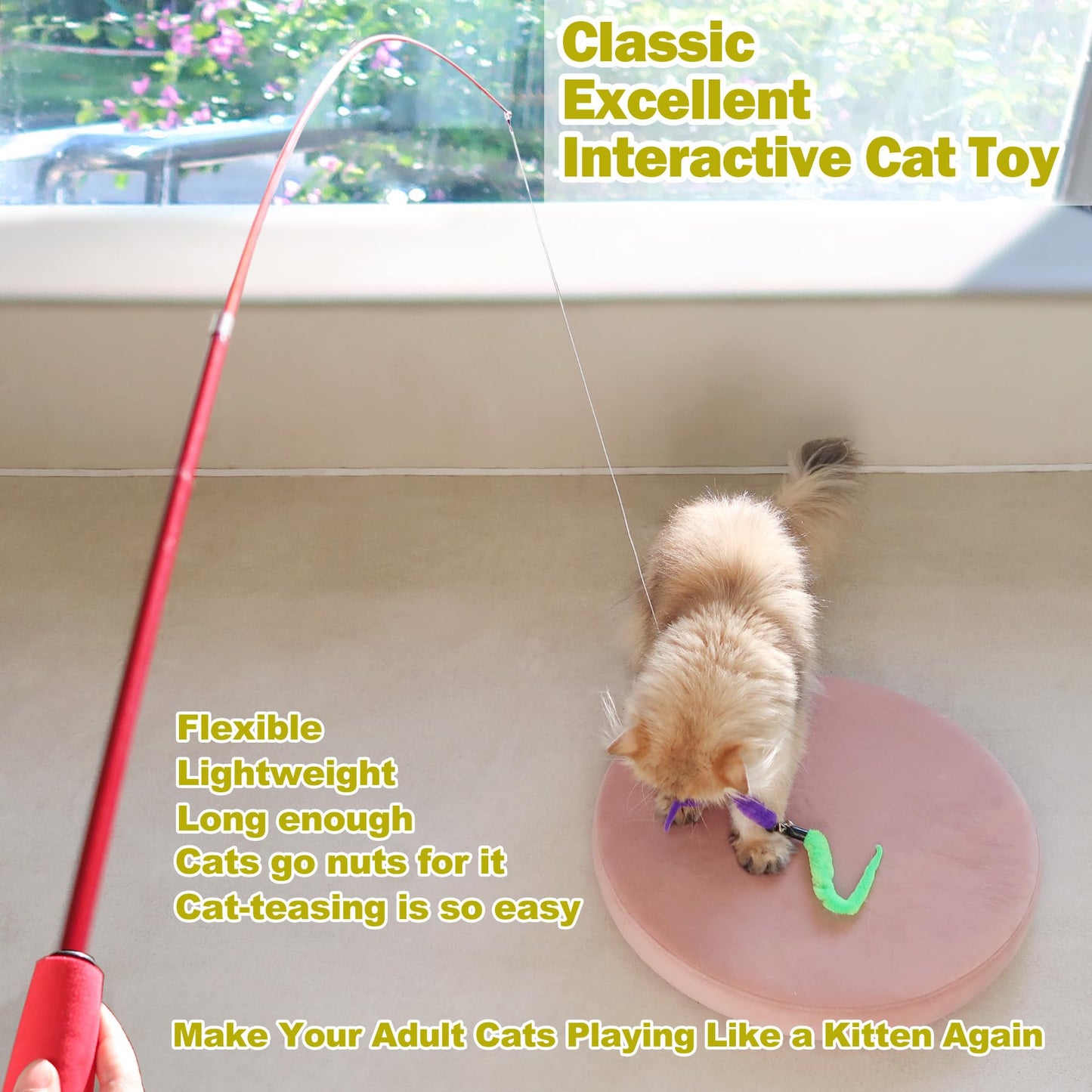 MeoHui Interactive Cat Wand Toy – Endless Fun for Cats