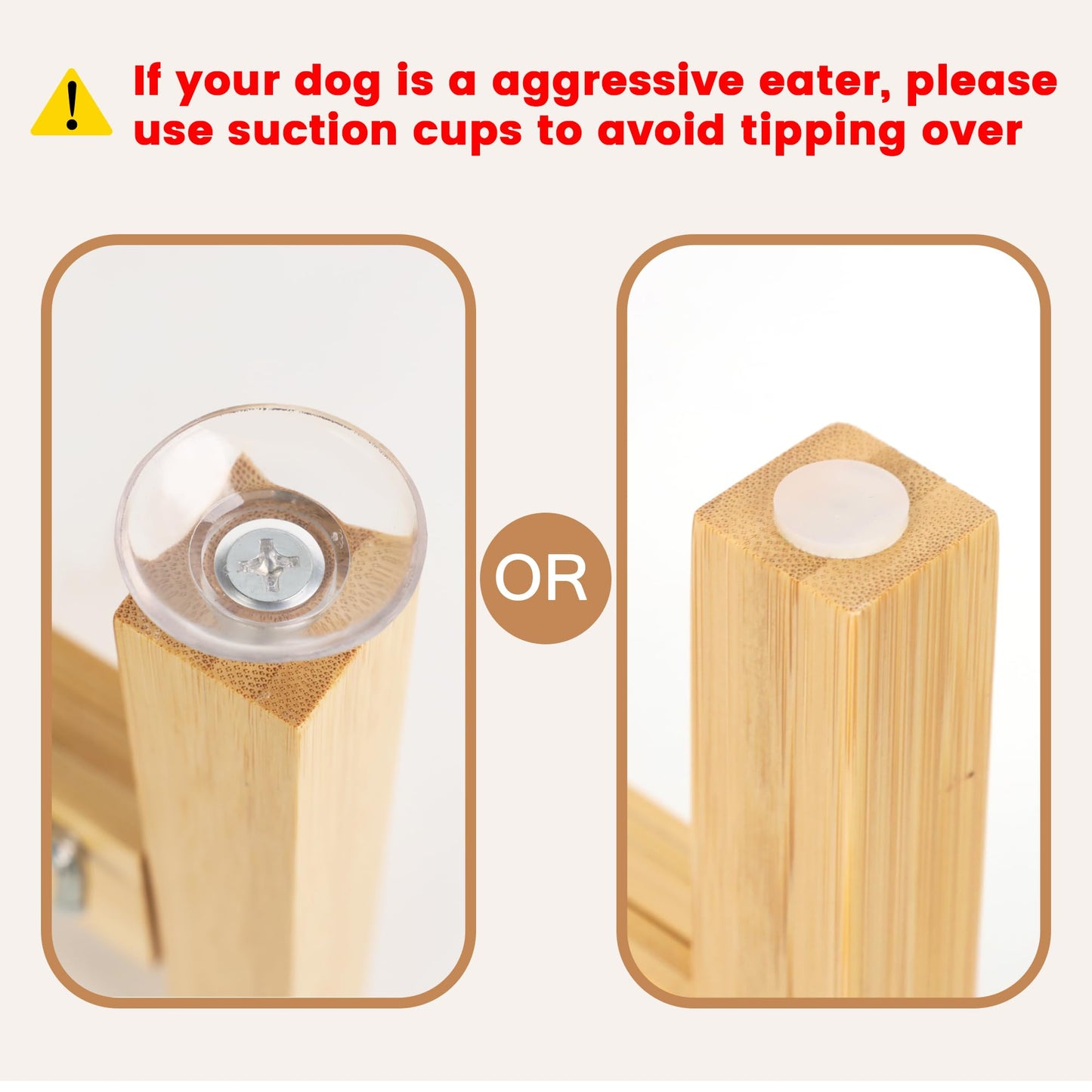 Adjustable Bamboo Elevated Dog Bowl Stand – HTB Pet Feeding Station