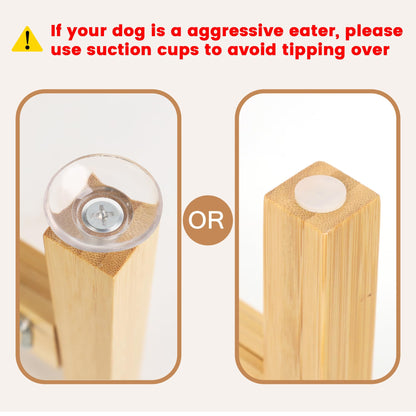 Adjustable Bamboo Elevated Dog Bowl Stand – HTB Pet Feeding Station