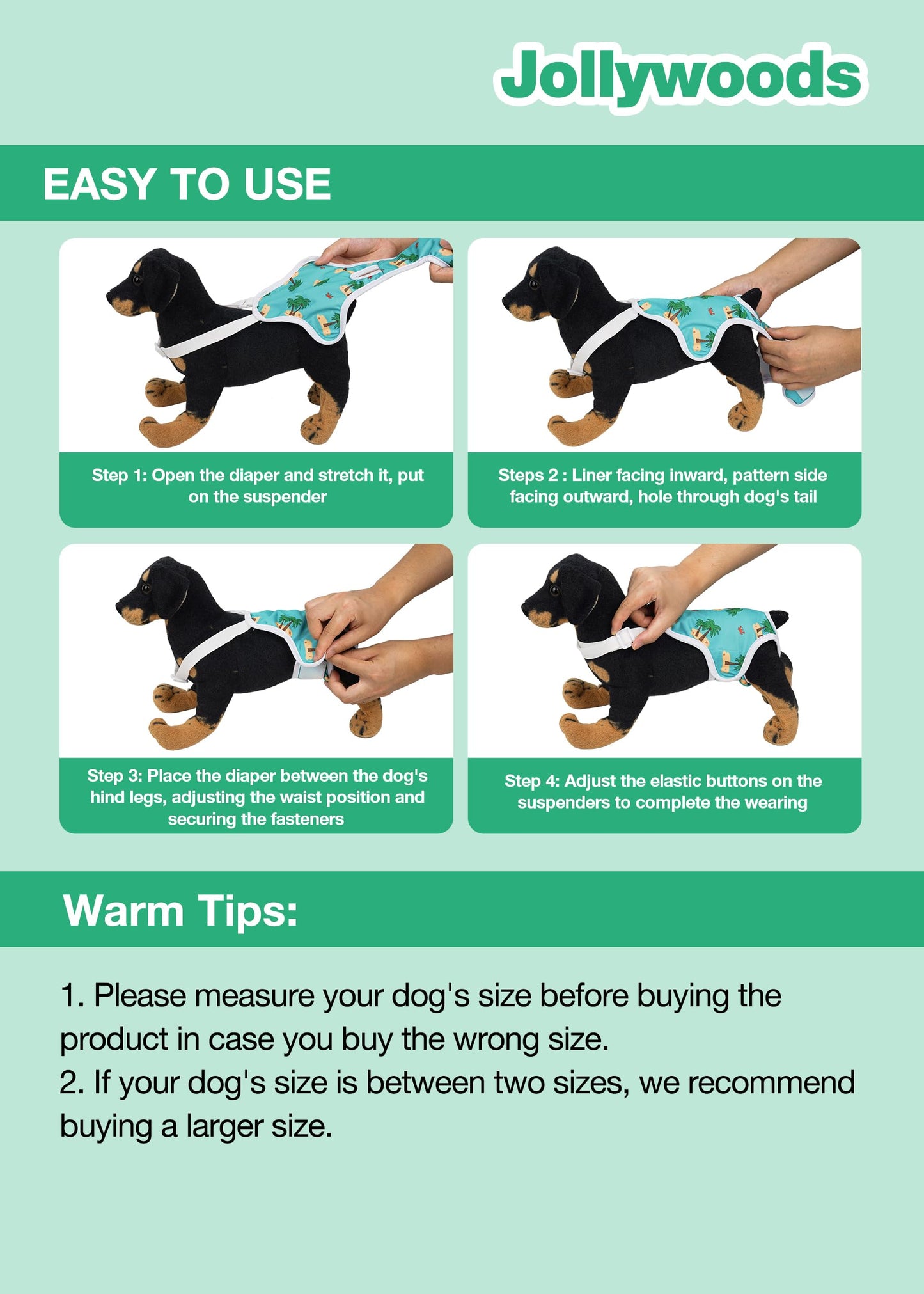 🐾 3-Pack Washable Dog Diaper Onesie – Adjustable, Super Absorbent & Leakproof Female Dog Sanitary Pantie