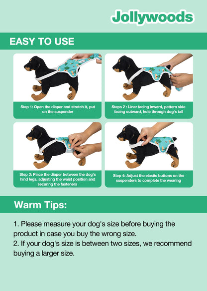 🐾 3-Pack Washable Dog Diaper Onesie – Adjustable, Super Absorbent & Leakproof Female Dog Sanitary Pantie