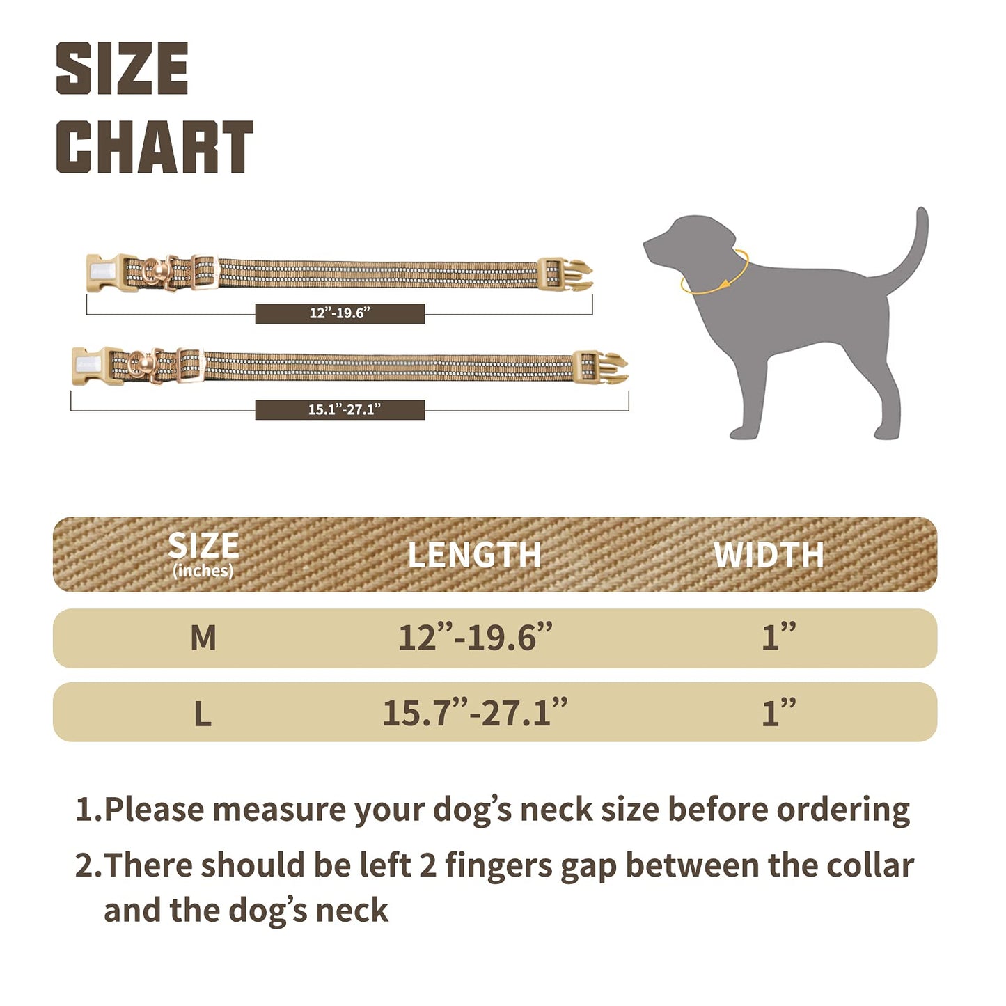 AUROTH Durable Reflective Dog Collar – Adjustable & Tangle-Free Comfort
