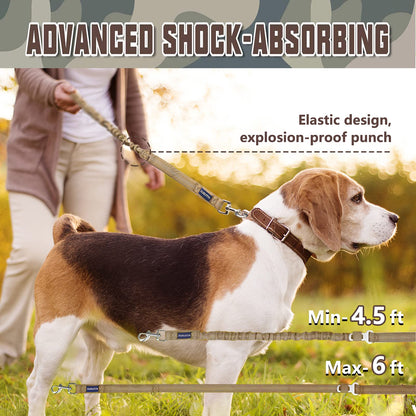 AUROTH Heavy-Duty Bungee Dog Leash – Dual Handles & Reflective
