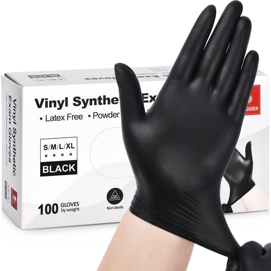 Schneider Black Disposable Vinyl Gloves – Perfect for Meal Prep & Pet Care