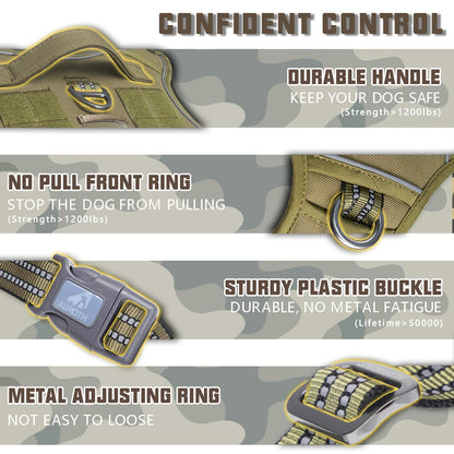 AUROTH Tactical No-Pull Dog Harness – Adjustable & Heavy-Duty