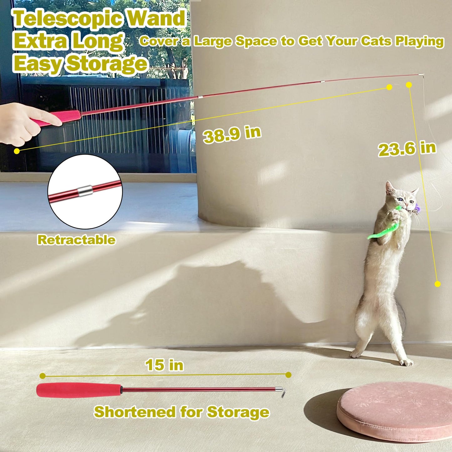 MeoHui Interactive Cat Wand Toy – Endless Fun for Cats