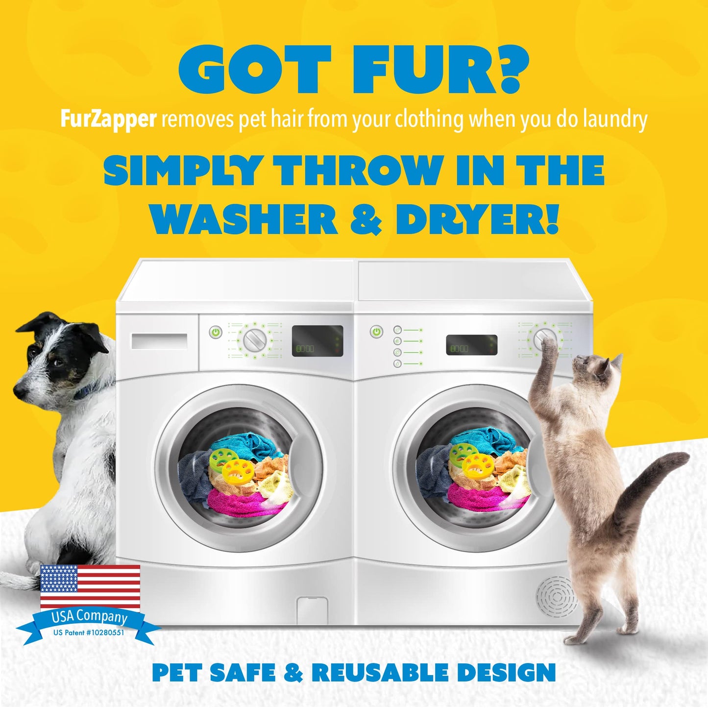 FurZapper Pet Hair Remover for Laundry – 2-Pack Silicone Solution