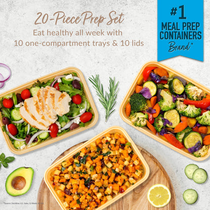 Bentgo Gold Meal Prep Containers – 20-Piece BPA-Free Reusable Set