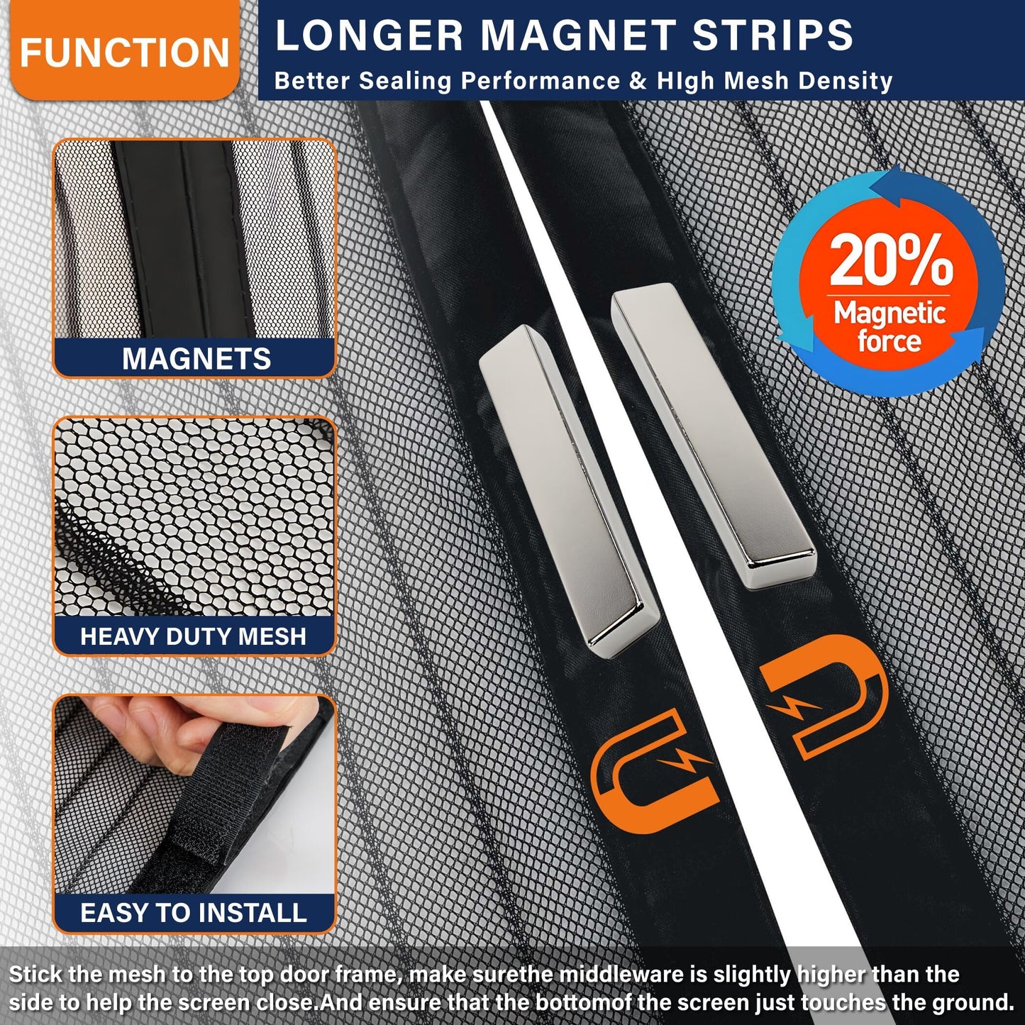 Mdavo Magnetic Screen Door – Fresh Air In, Bugs Out